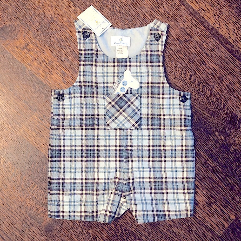 NWT Blue Plaid Florence Eiseman John-Johns 12M